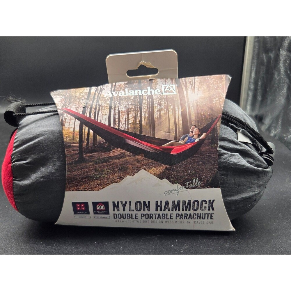 Portable Hammock by Avalanche Parachute Nylon 500lbs Capacity 2 person  NEW